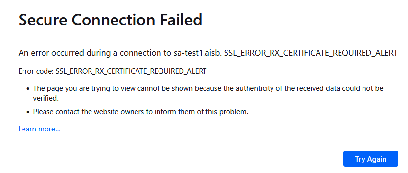 browser certificate required